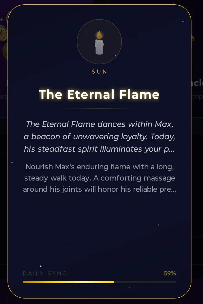 Aetris oracle card — The Eternal Flame, Sun archetype