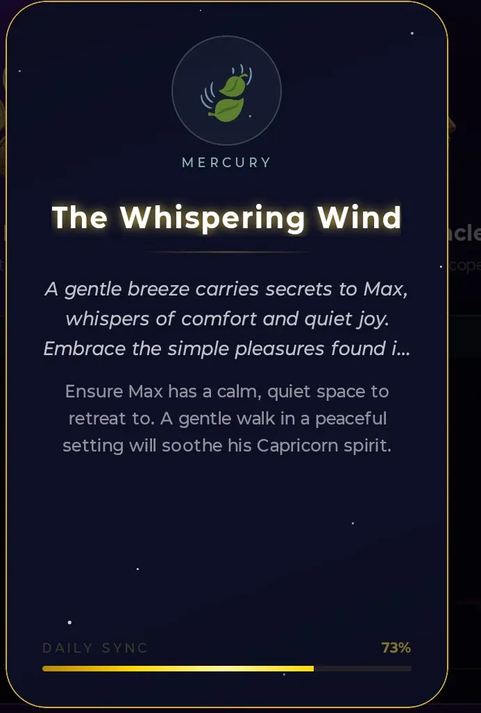 Aetris oracle card — The Whispering Wind, Mercury archetype