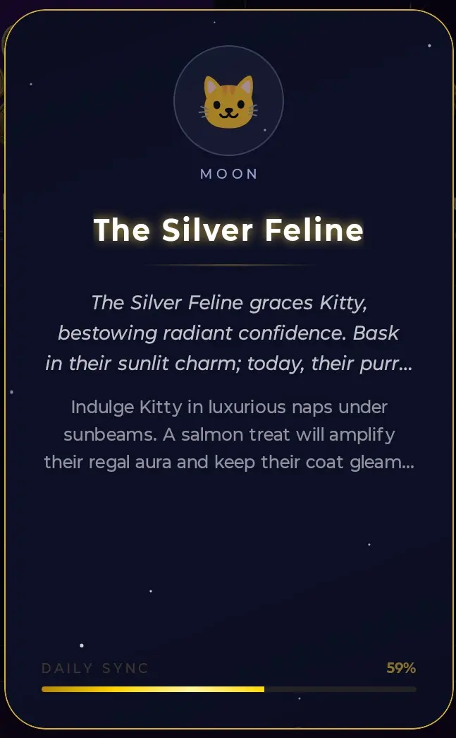Aetris oracle card — The Silver Feline, Moon archetype